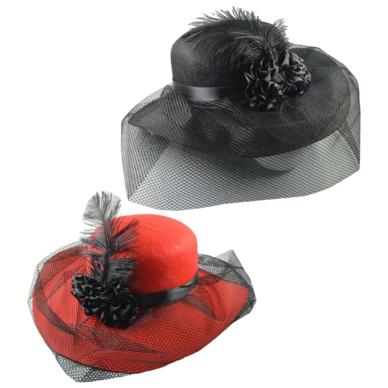 Chapéu Festa AUTU Fascinator Igreja Para Derby Líquido Véu