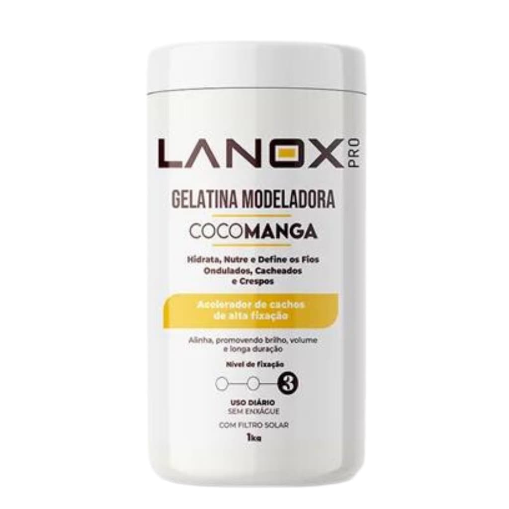Gelatina Modeladora CocoManga 1kg Cachos Lanox Pro Trihair