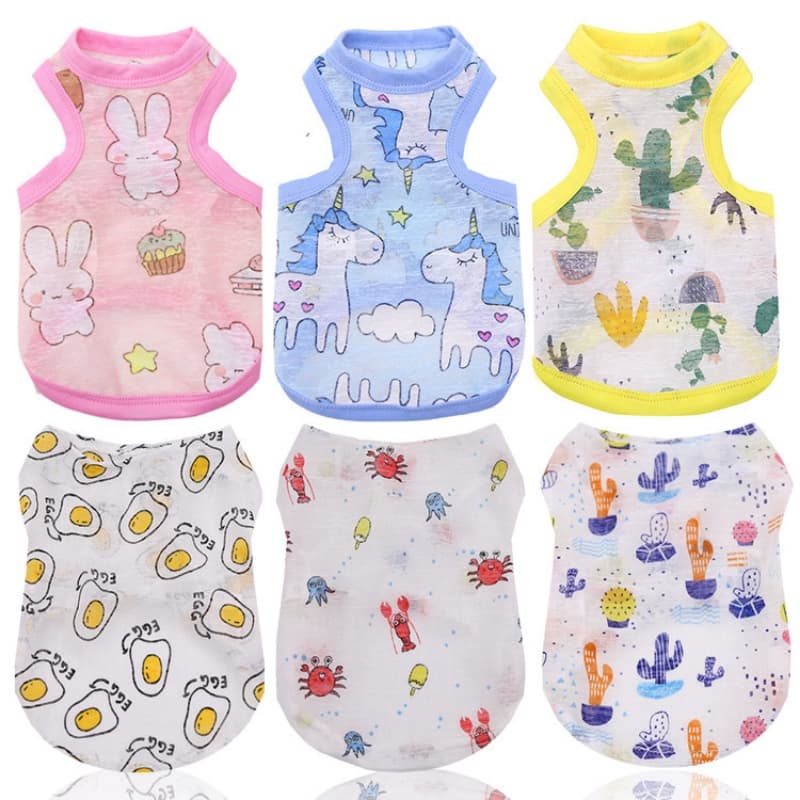 0.5-8kg pet Respirável Protetor Solar Roupas De Pelúcia Camisa De Gato Cachorro
