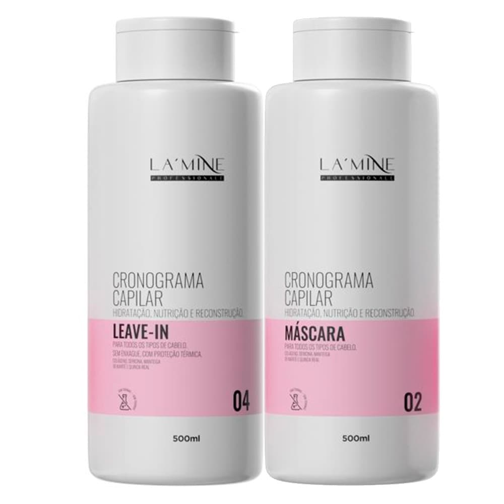 Kit Máscara + Leave-in Cronograma Capilar Lamine 2x500ml