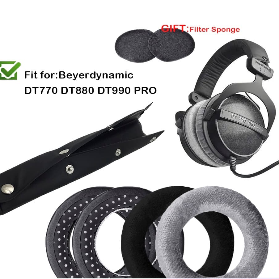 DT 770 Almofadas De Ouvido De Substituição Almofada Compatível Com beyerdynamic DT990/DT880/DT770 PRO Fones Gamer Headband