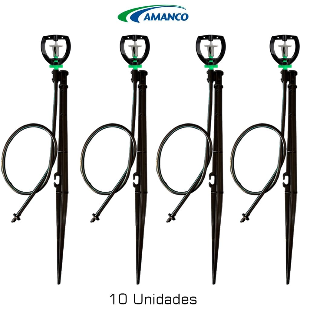 Micro Aspersor Bailarina Amanco Com Haste 36cm E Microtubo 60cm - Kit com 10 Unidades