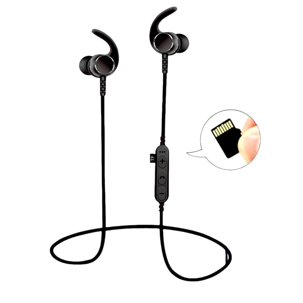 Fone de Ouvido Intra auricular sem fio Bluetooth com entrada de cartão de memória sd Esportivo para corridas e academias