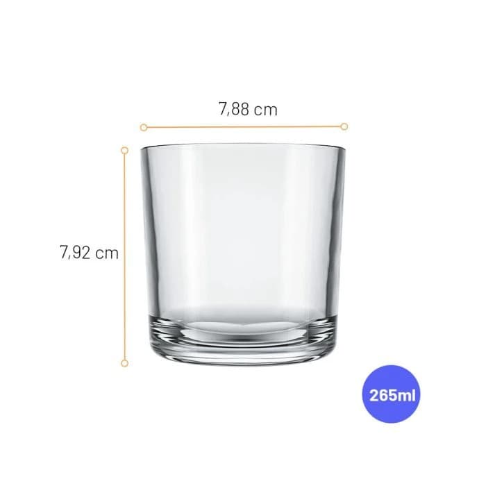 Jogo de Copos Nadir Bar Whisky 265ml Em Vidro com 2 peças