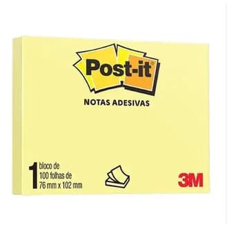 Bloco Post it Amarelo 76x102 100 Folhas 3m