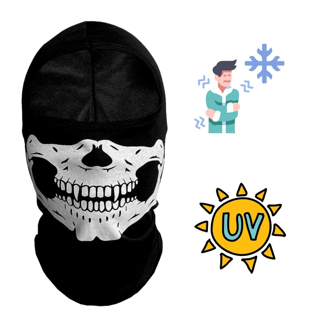Touca Ninja Balaclava Caveira Moto Térmica Resistente Uv50+