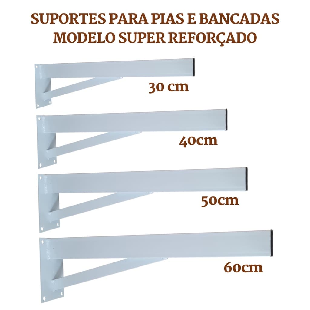 Suporte para Pia de Parafusar Super Reforçado 1un - Grapa para Bancada de Granito Mármore Tanque