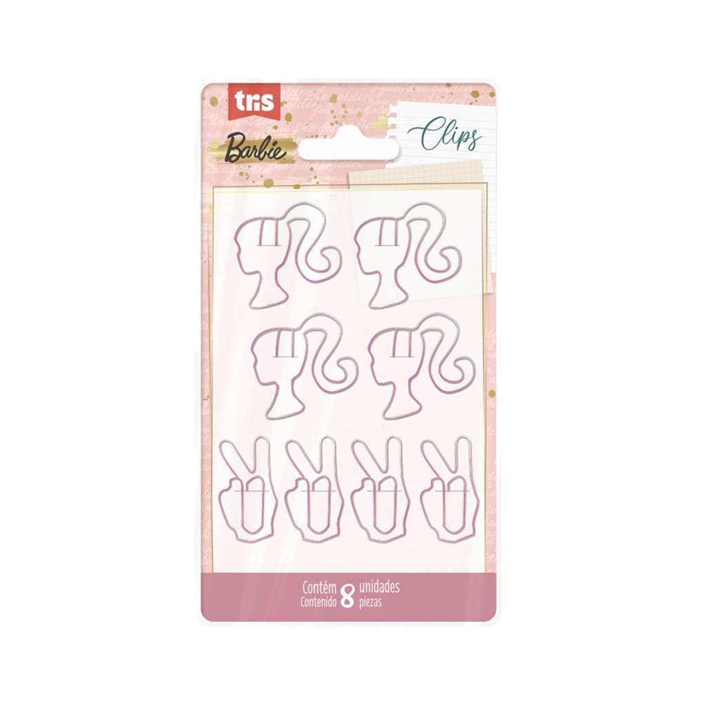 Clips Para Papel Rosa C/8 UN Barbie - Tris