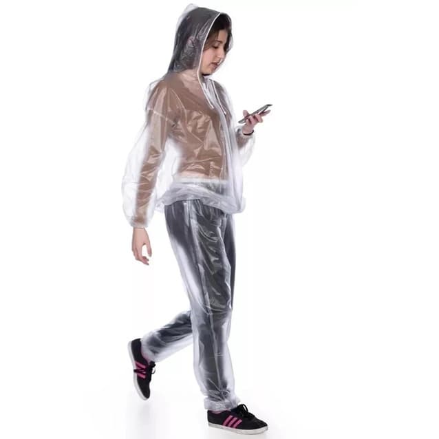 Conjunto De Chuva Ciclista Moto Capa de Chuva Nikokit Transparente tamanho M