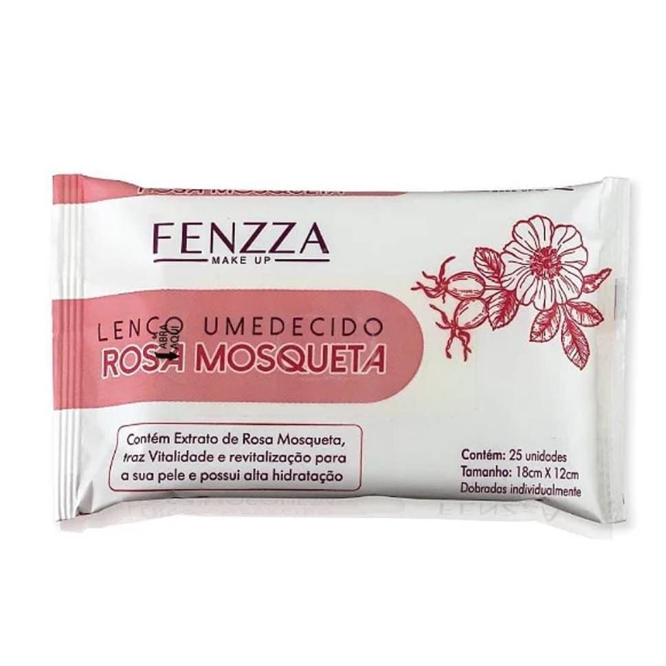 FENZZA LENÇO UMEDECIDO ROSA MOSQUETA C/ 25 UNIDADES