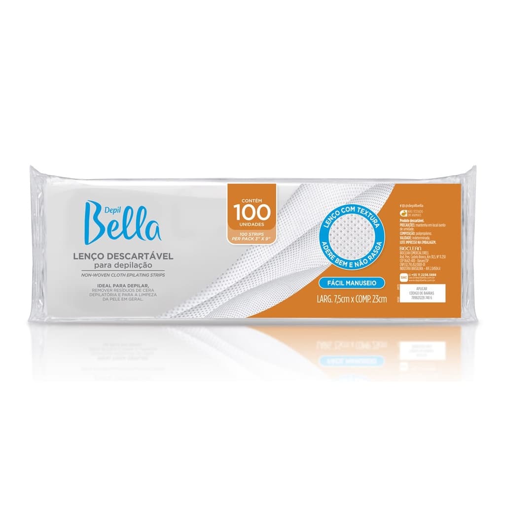 Papel para Depilacao Depil Bella c/100 Lenco Furadinho