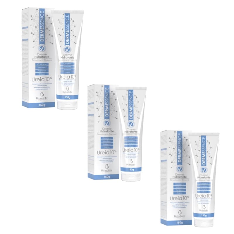 Combo com 3 Creme DERMESSENCE Hidratante Corporal -10% Ureia Bio Instinto 150g