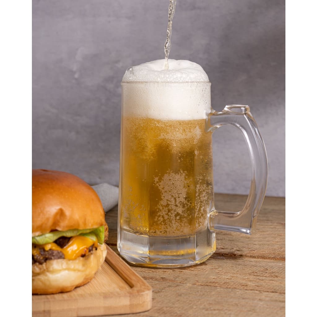 Caneca De Chopp Cerveja Tradicional Em Vidro Grosso 365ml