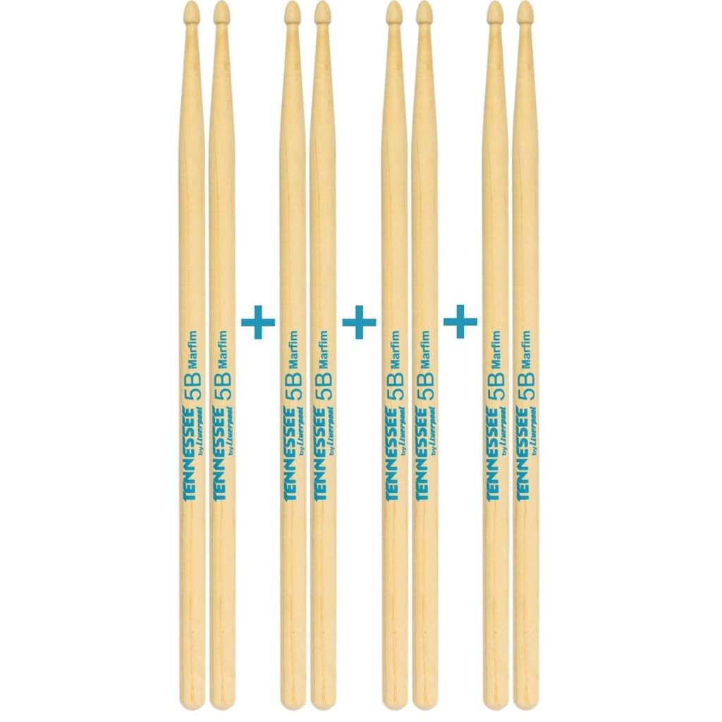 Kit 4 Pares Baquetas 5B Tennessee TN 5BM Liverpool