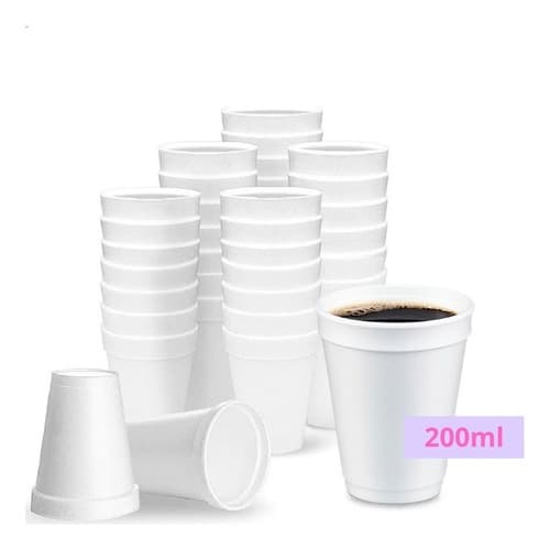 Copo Descartável Isopor Térmico Bebidas Quentes 200ml Kit C/ 100 Un