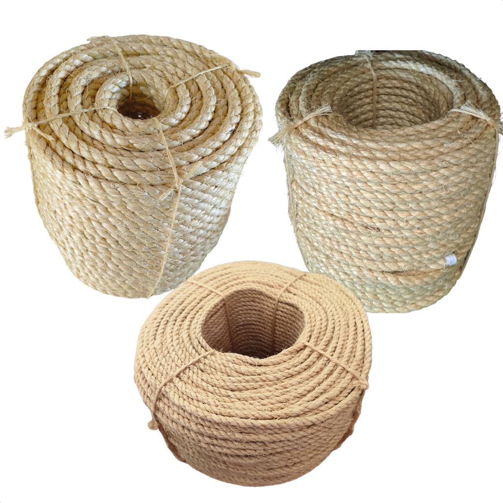KIT CORDA SISAL LASIS KIT 5MM50M + 8MM50M + 12MM50M ARTESANATO ARRANHADORES DECORAÇÃO RUSTICA JUTA
