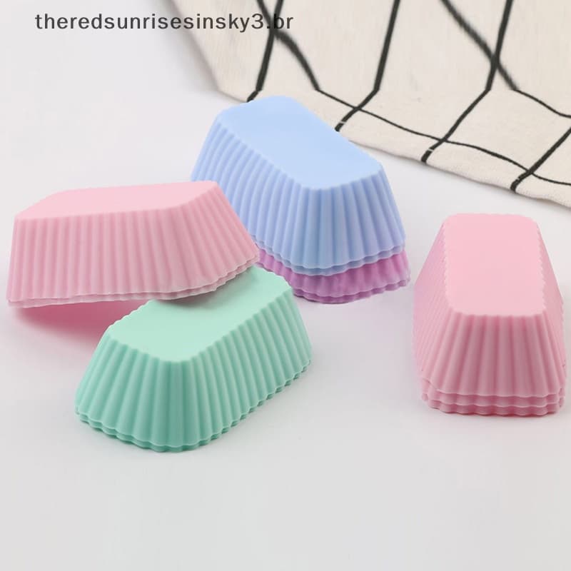 Home 5Pcs Moldes De Bolo De Silicone Muffin Rectangular Molde Cozinha Pastelaria `