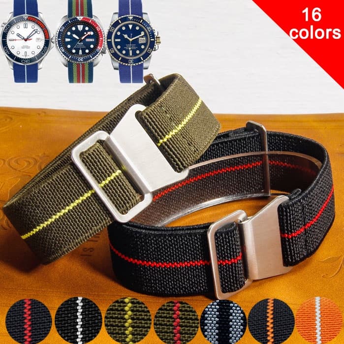 Bracelete De Nylon Para Pára-Quedas Tropas Francesas Pulseira Elástica Nato 18mm 20mm 22mm Homens Mulheres Universal De Lona Acessórios De Relógio