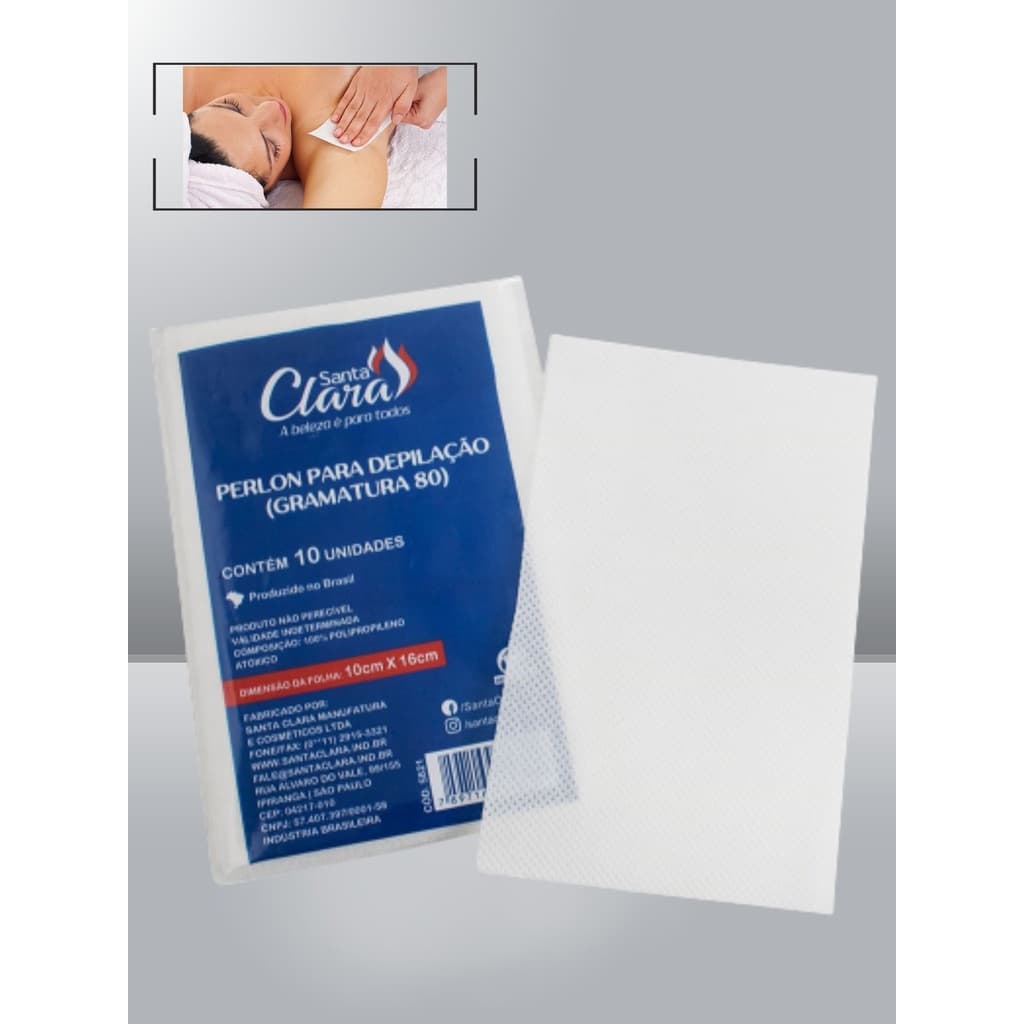 Papel Perlon Lenço Para Depilação Com 10 Unidades - Santa Clara