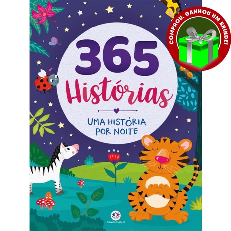 Livro 365 histórias - Uma história por noite | Capa Dura Ciranda Cultural Crianças