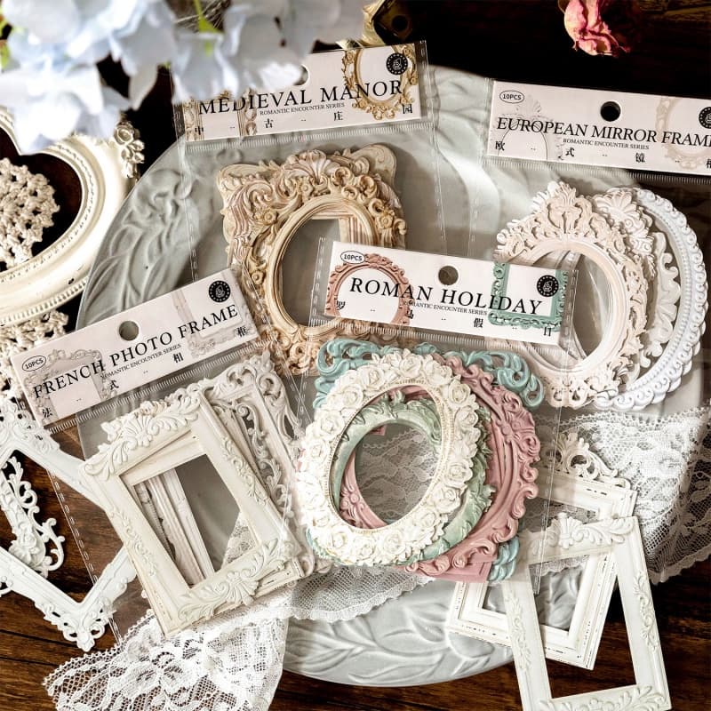 ENWEI 10 Pcs [Romantic Encounter Series] Material De Jornal Estético Papel Cassia Deco De Raspador Kit De Livro De Raspadores