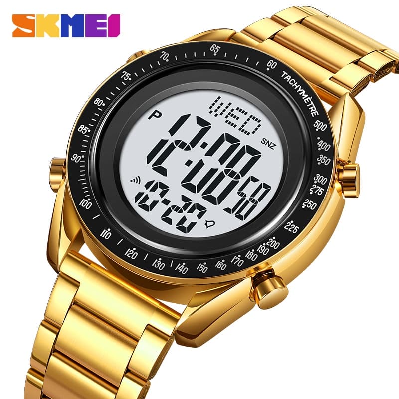 SKMEI Relógios De Luxo Com Luz De Fundo De Aço Mostrador Digital De Contagem Regressiva Cronômetro À Prova D'água Para Homens Relógio De Alarme De Data Wriswatch reloj hombreExquisite