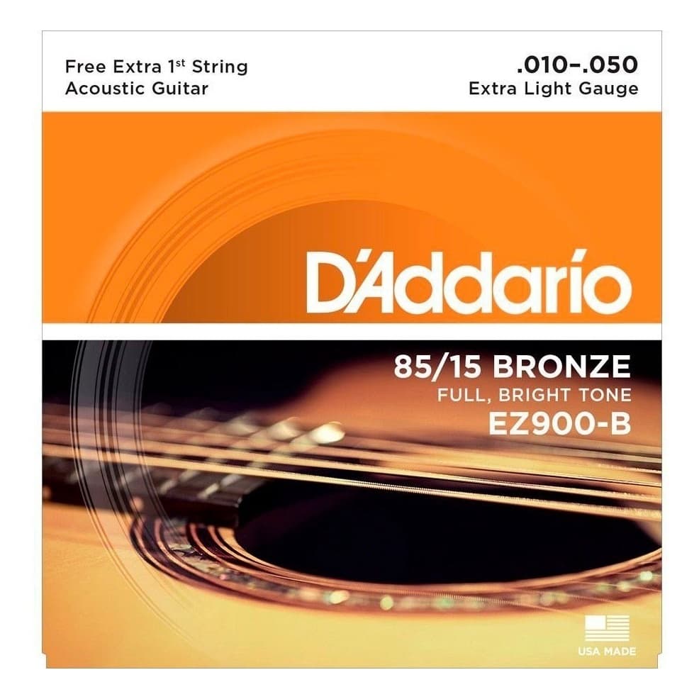 Encordoamento Daddario 010 Ez900 B Violão Aço C/ Nf Bronze