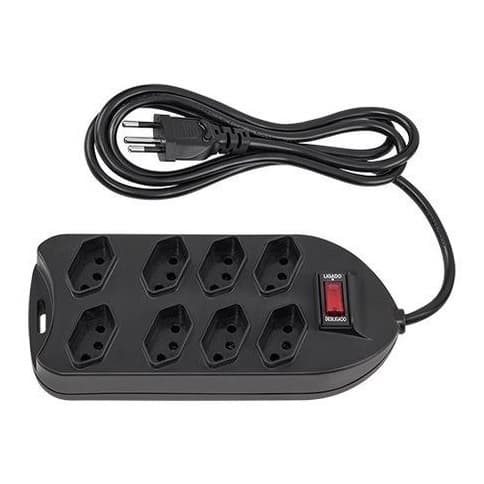 Protetor Eletrônico Intelbras EPE 1008+: 8 Tomadas, Proteção Dupla e Rearme Automático
