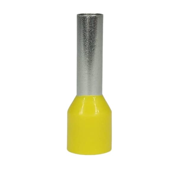 Terminal Pré-Isolado Pino Tubular 6,0mm² - Amarelo - 50 Unidades