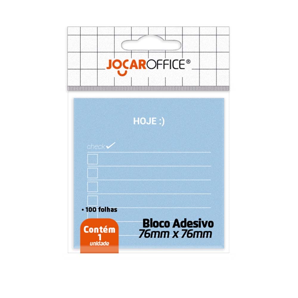 Bloco Adesivo - Jocar Office - Checklist Hoje Azul 76x76mm 100fls