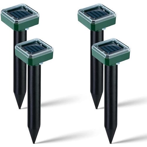 Repelente Eletronico 1-4 Unidades Solar Ultrassônico Susto Pragas Rato Cobra Animais