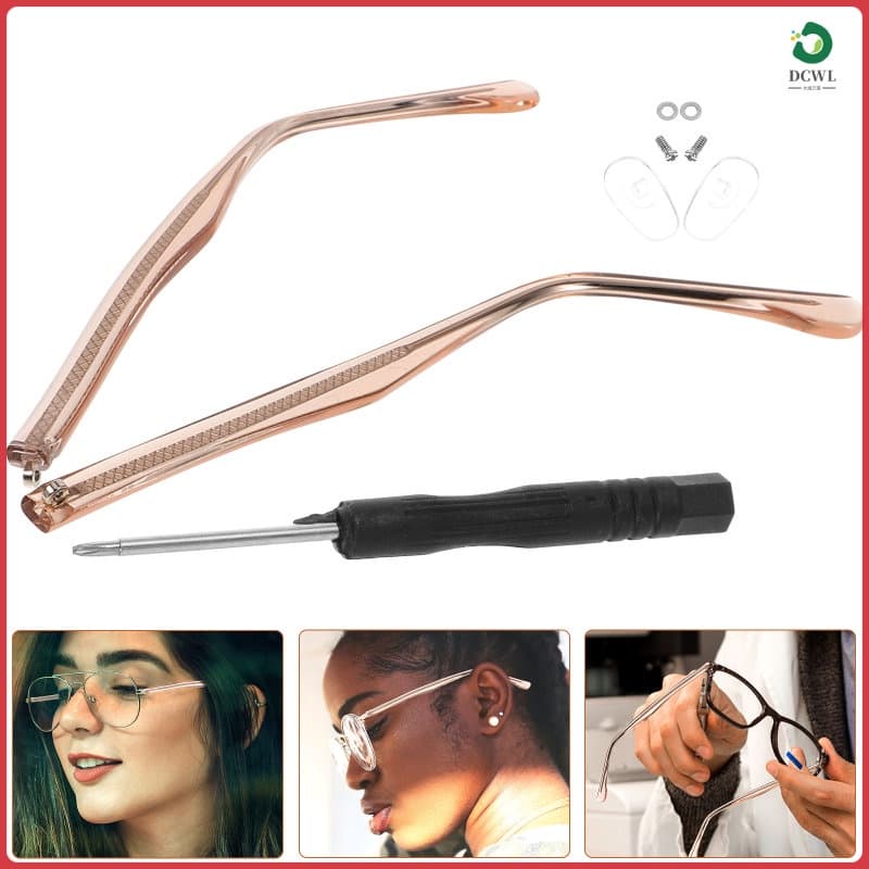 Kit De Reparo De Óculos De Pernas De Braço Acessórios Do Templo Universal Transparente