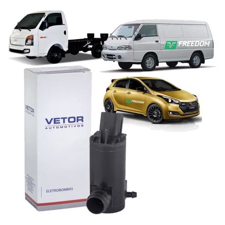 Hyundai H100 / HR / HB20 12V 2 Pinos C/1 Saida Bomba Esguicho Agua Parabrisa Novo