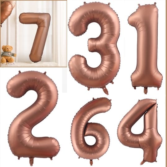 40 Polegadas 0-9 Número De Cor Café Balões De Papel De Alumínio Para Decoração De Casamento Aniversário Decorações Festas De Bebê