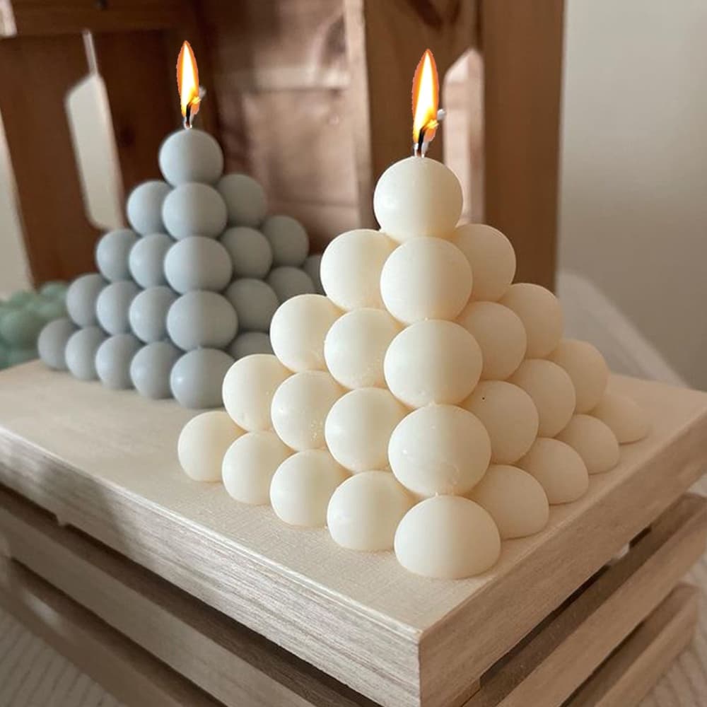 Velas Em Cubo De Bolha Antiaderente Molde De Silicone 3D Pirâmide Aromaterapia Resina De Vela Gesso Artesanato Decoração