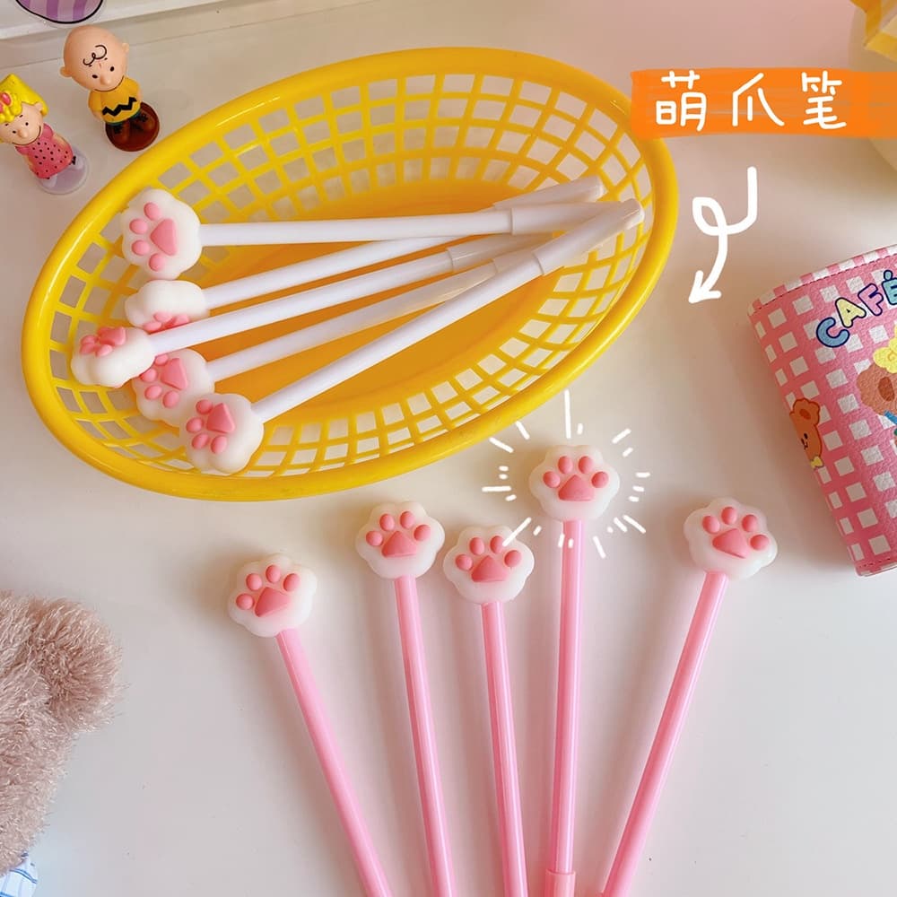 Caneta De Garra De Gato Fofo Rosa Gel De Pata Assinatura Suprimentos Para Estudantes Material De Papelaria Escritório