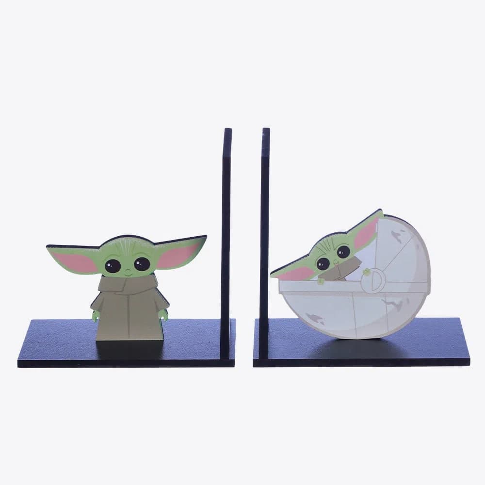 APARADOR DE LIVRO MDF BABY YODA, PORTA LIVROS BABY YODA