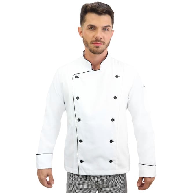 Dolmã Chefe de Cozinha Masculino Branco