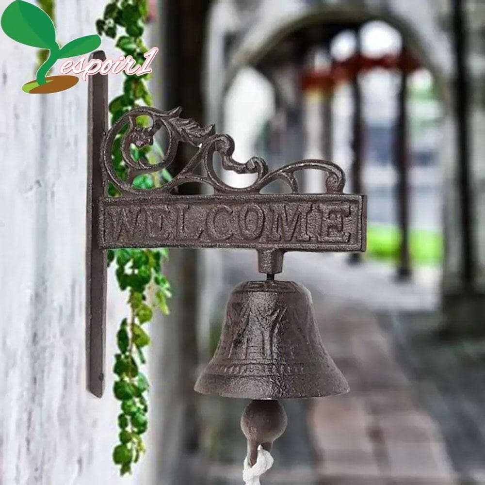 ESPOIR Retro Campainha Ferro Fundido Decoração De Jardim Pendurado Na Parede Sino Decorativo