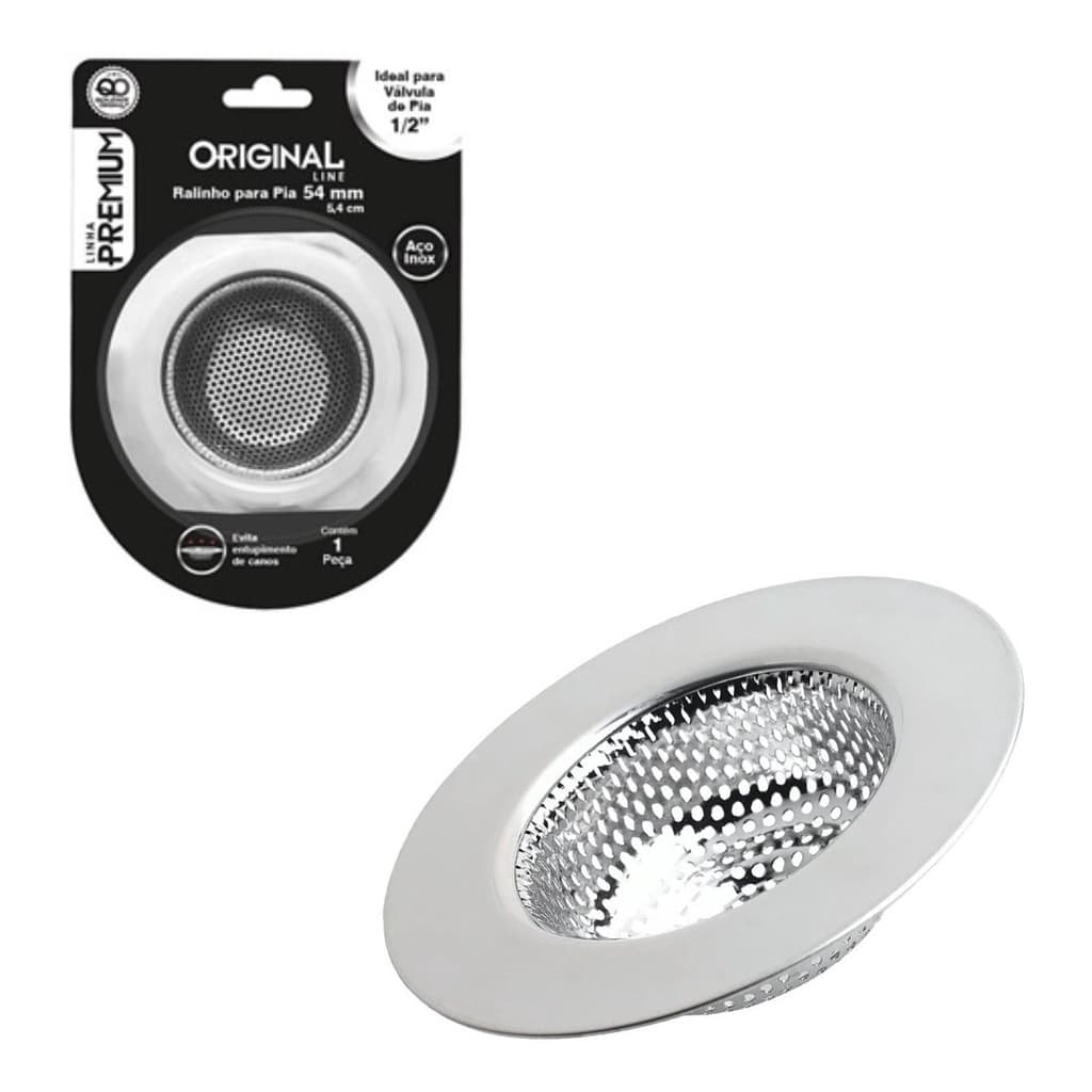 Ralo Protetor De Pia Aço Inox 5,4cm Para Cozinha E Banheiro