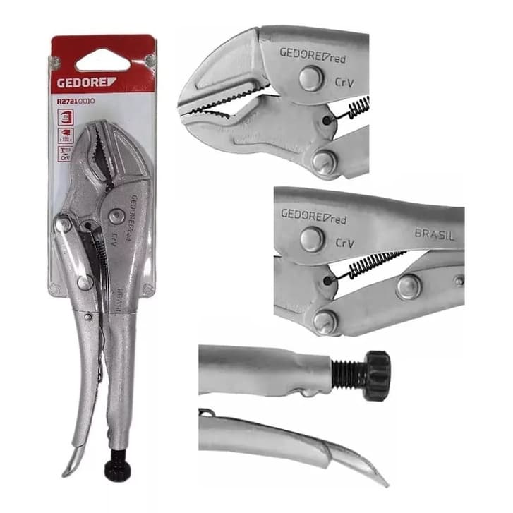 Alicate De Pressão com Mordente Curvo Gedore Red R27210010