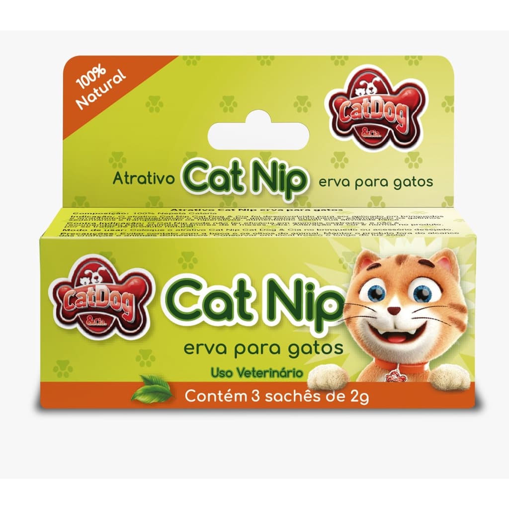 Catnip Atrativo Erva de Gato Natural Caixa 6 gramas Cat Dog