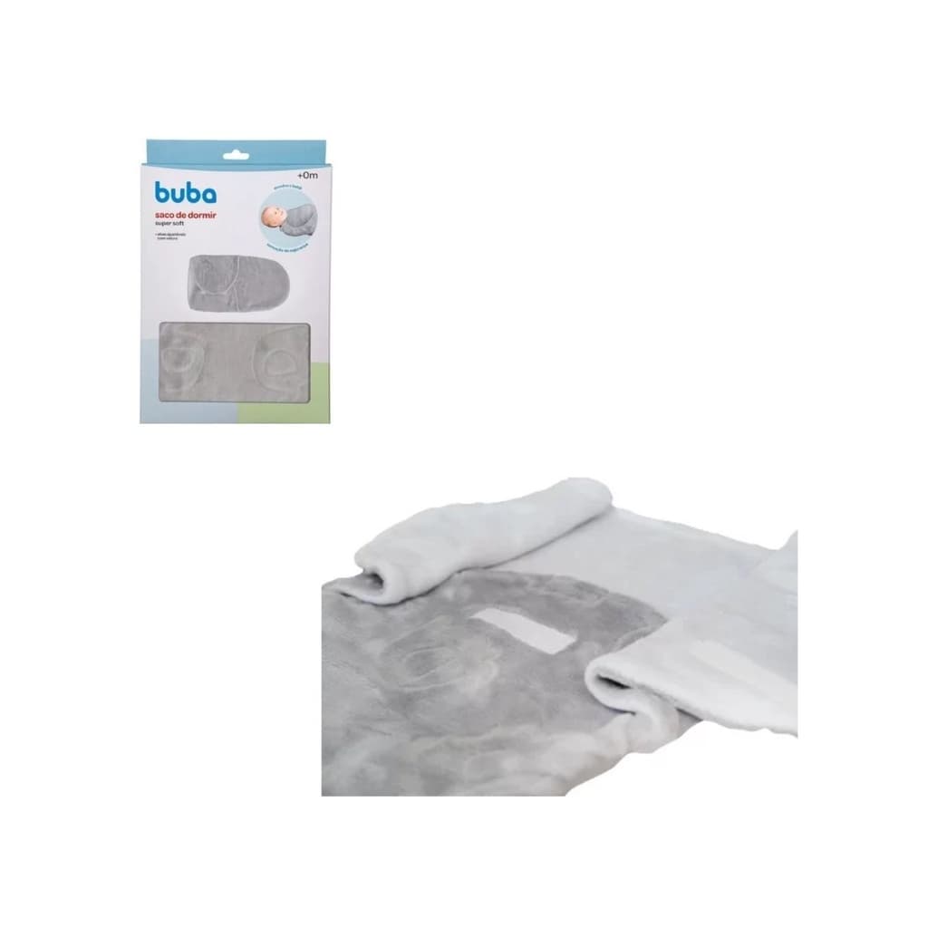 Saco de Dormir Infantil Super Soft Cinza - Buba