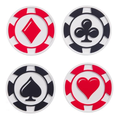 4 Porta Copos Baralho Poker Truco Naipes Jogos De Mesa Copas Espada Bolachinha de Chopp Decoração