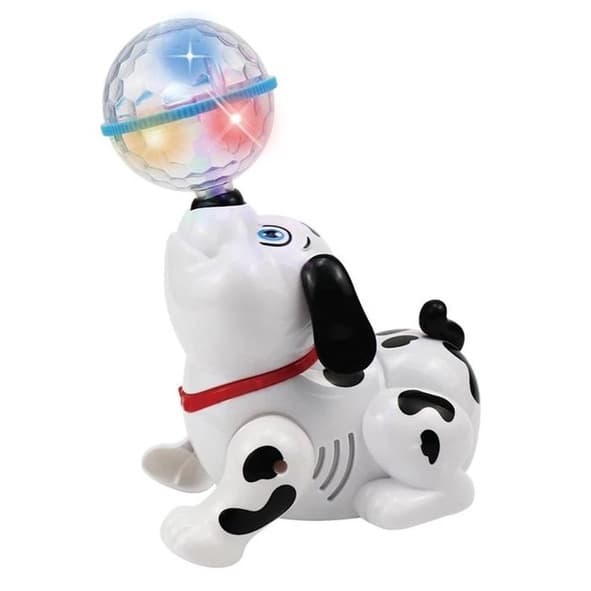Brinquedo Cachorro Dançante Com Bola Giratória Emite Som e Luz