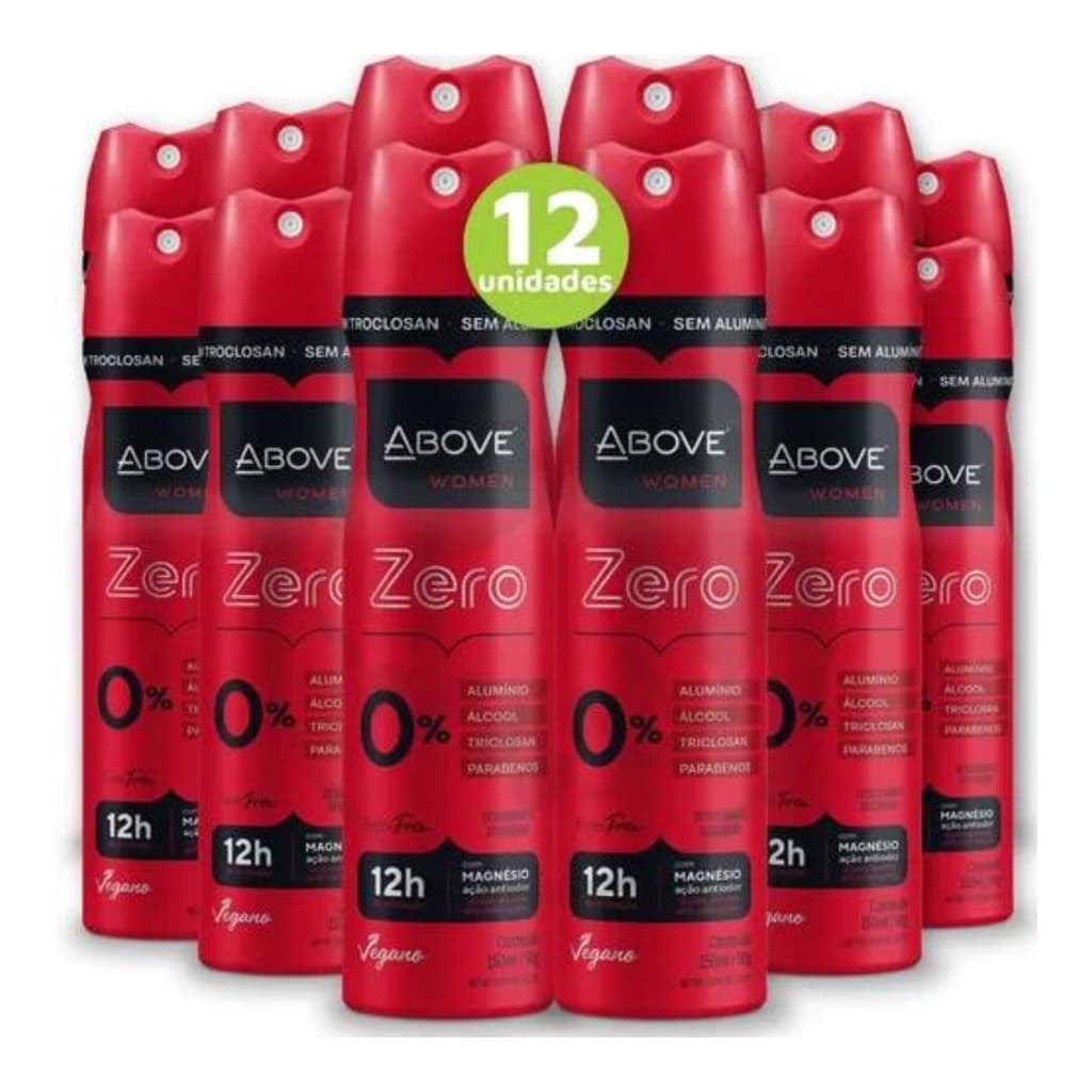 DESODORANTE FEEL FREE ZERO SEM ALUMINIO WOMEN 12 UNIDADES - ABOVE