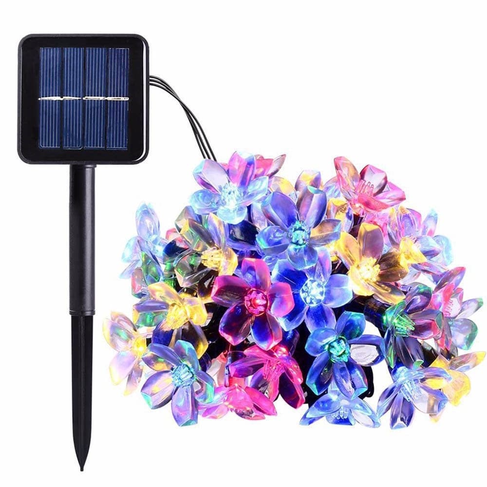 Luzes De Corda Solares 7M 12M 22M Flor De Cerejeira Sakura Fadas À Prova Dwaterproof Água Jardim Ao Ar Livre Casamento F