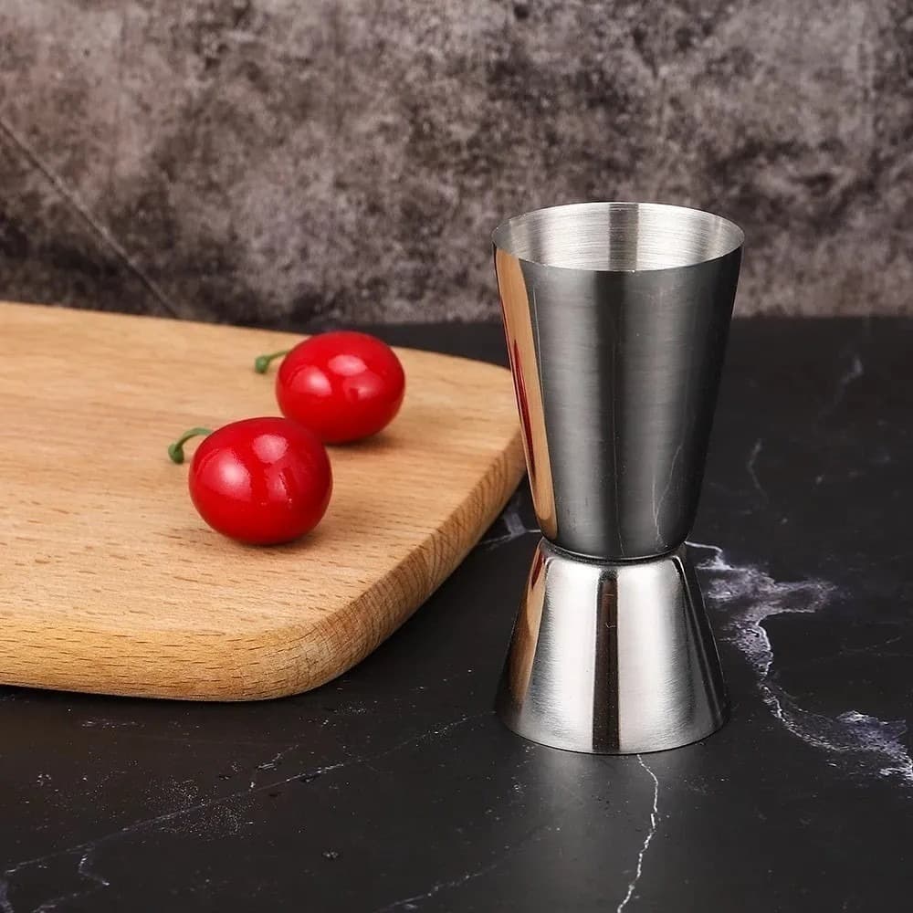 Dosador Duplo Inox 30ml / 60ml Copo Medidor Bebidas Drinks - KE HOME
