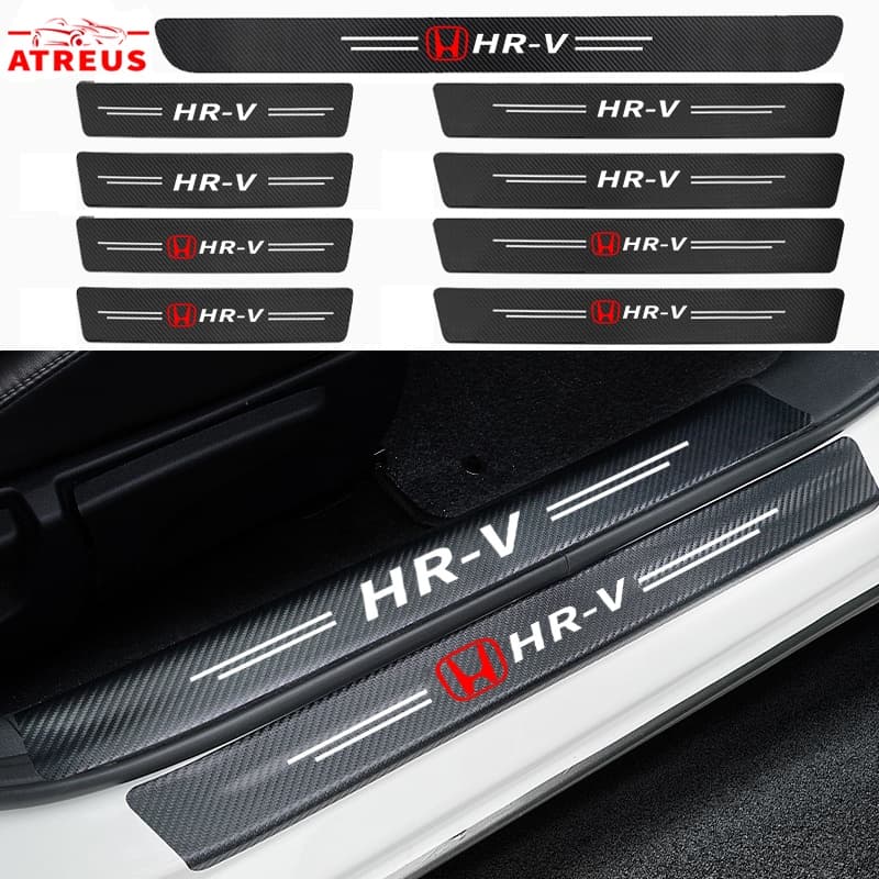 Para  HRV Adesivo Soleira De Porta De Carro De Fibra De Carbono Soleira De Porta Anti-risco Protetor De Porta-Malas