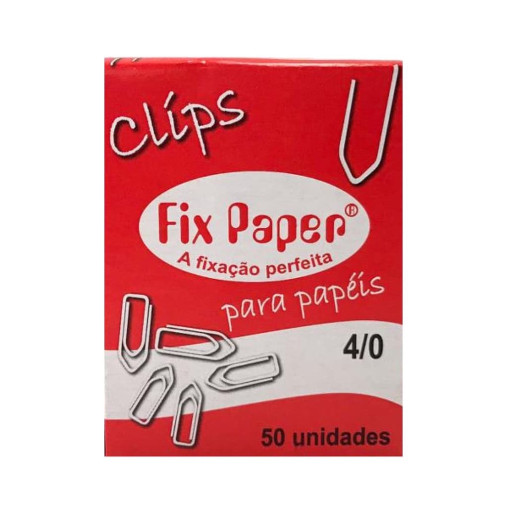 Clips para Papel Galvanizado 4/0 com 50 unidades Fix Paper